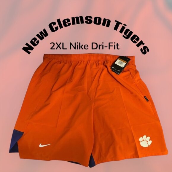 Nike Clemson Tigers Dri-Fit Mens On Field Shorts- NEW! Size 2XL - Picture 1 of 11